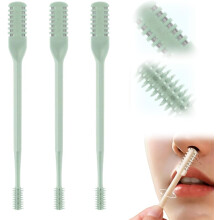 (Green, 3 Pcs) Nesehårklipper – 360 roterende dobbeltsidig nese trimmer for reise