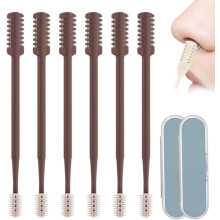 (Coffee, 6 Pcs) 1er-Nasenhaar-Schneider, 360 drehbar, für Reise, Pflege