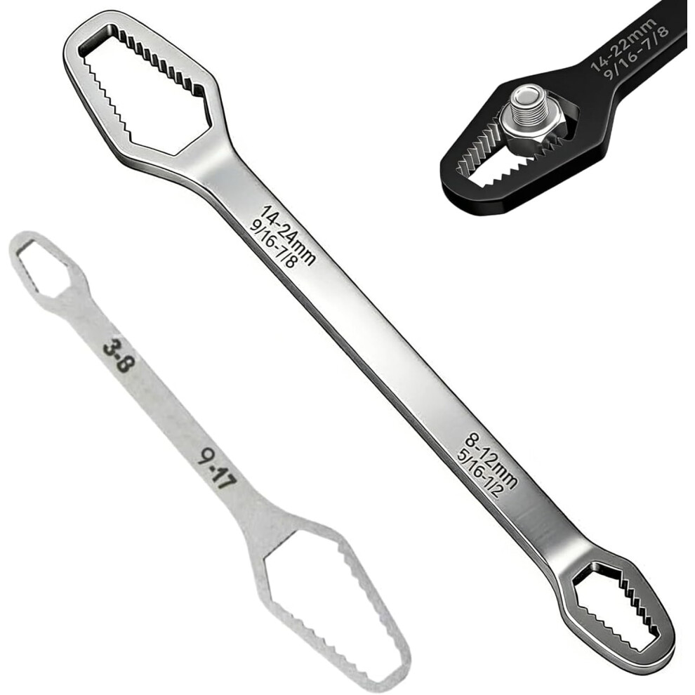 (Sliver, -) 3-24Mm Double-Ended Universal Wrench Â Self-Adjusting Tool For Auto Repair 5437706956785