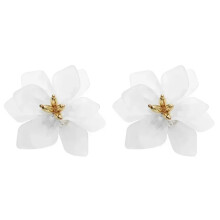 (White) Summer Creative Gifts Exaggerated Acrylic Flower Holiday Earrings Sweet Water Drop Earrings Statement Jewelry Accessories Gifts