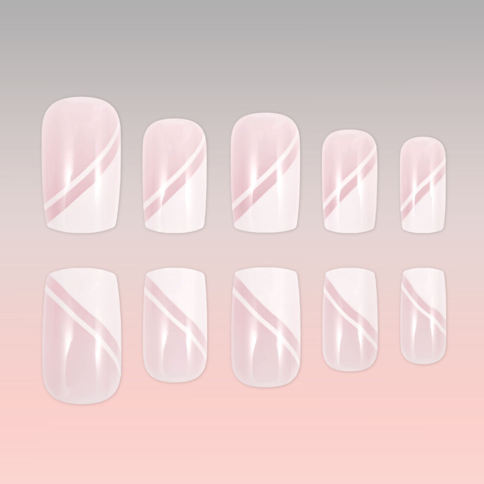 Pink Pack Of 24 Short Oval False Nail With Glossy Finish For Natural Look