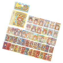 Interactive Kids Creative Dress Up Sticker Book Reusing Paper Sticker Designs Yellow
