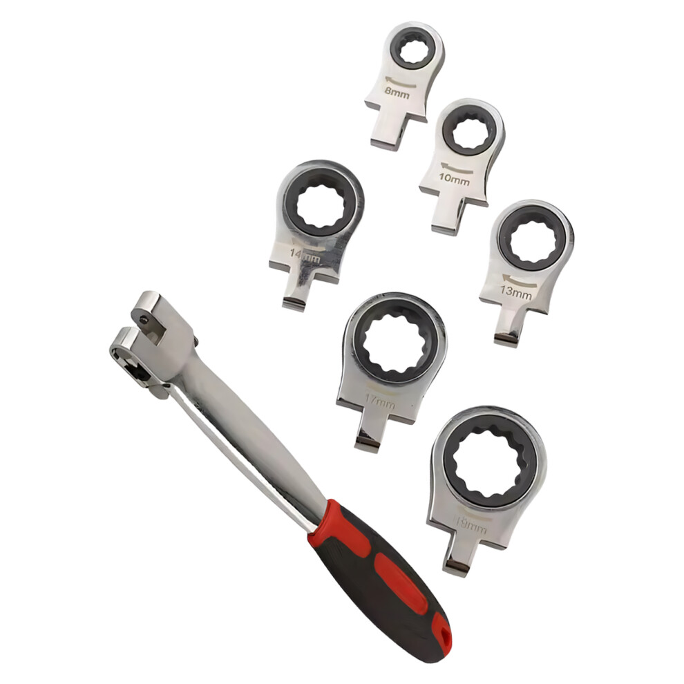 7Pcs Steel Ratcheting Wrenches Set With Swivels Head For Auto Repair 7754004572928
