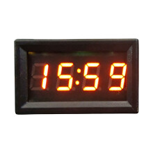 Voltage Gauge With Temperature Clock Display And 100Cm External Probes For Car Yellow