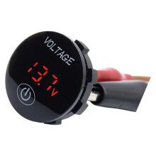 3 Digit Plastic Voltage Gauge For 12-24V Automotive Electrical System Red