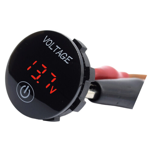 3 Digit Plastic Voltage Gauge For 12-24V Automotive Electrical System Red