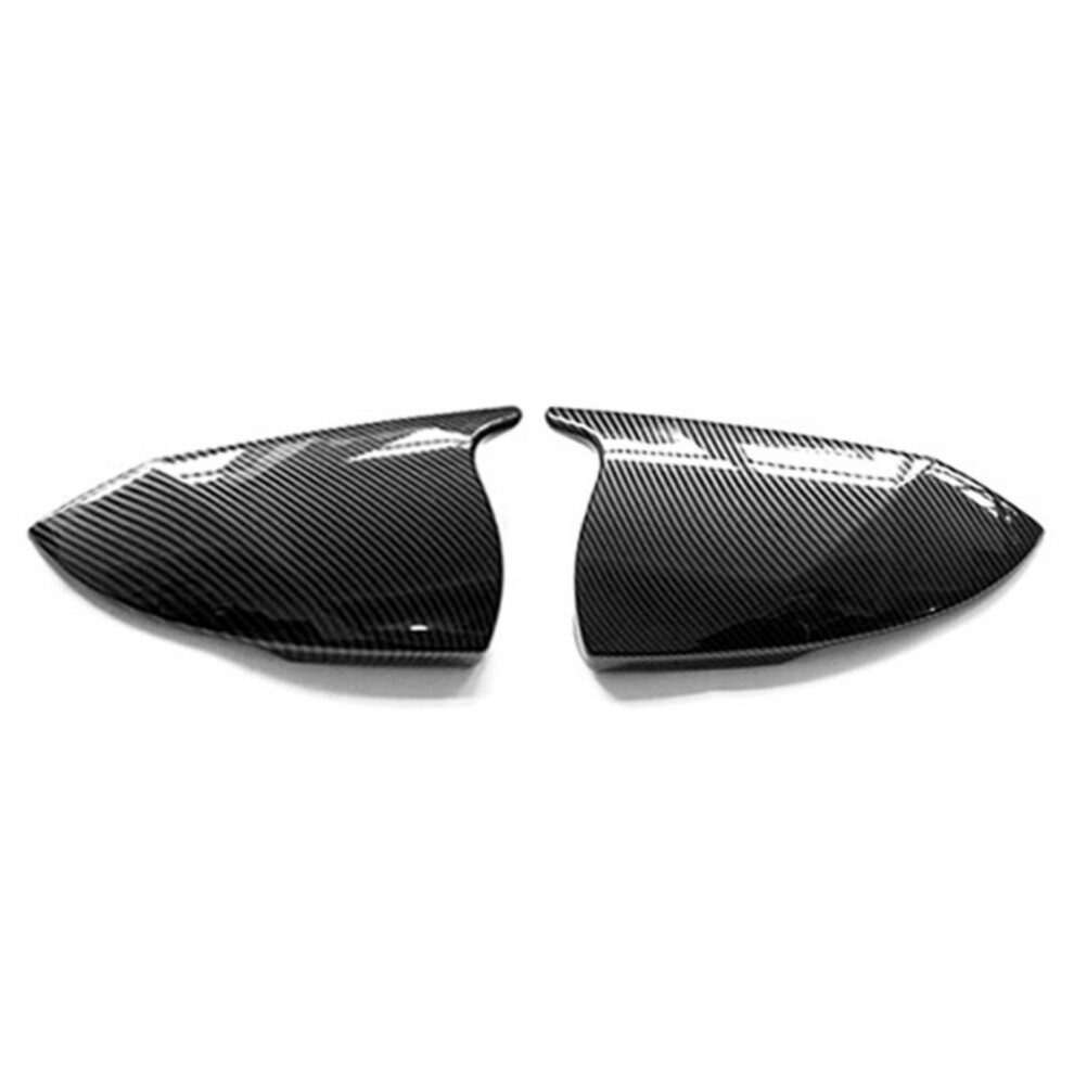 2Pcs Abs Carbon Fiber Look Side Rearview Mirror Covers Housing Horn Carbon Fiber Pa 7754004627864
