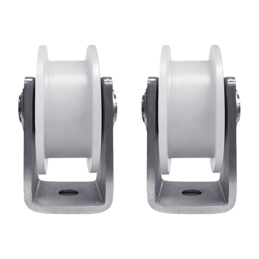 2Pcs Heavy Duty Quiet Nylon Rollers Wheel 200Kg Load With Stainless 68H Type Pulley 201 7754004581524