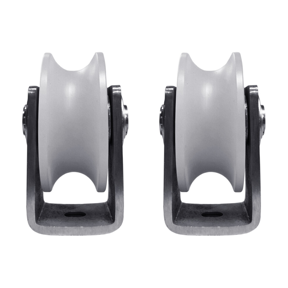 2Pieces Corrosion Resistant Quiet Casters For Smooth Gliding Motion 68U Type Pulley 201 7754004581456