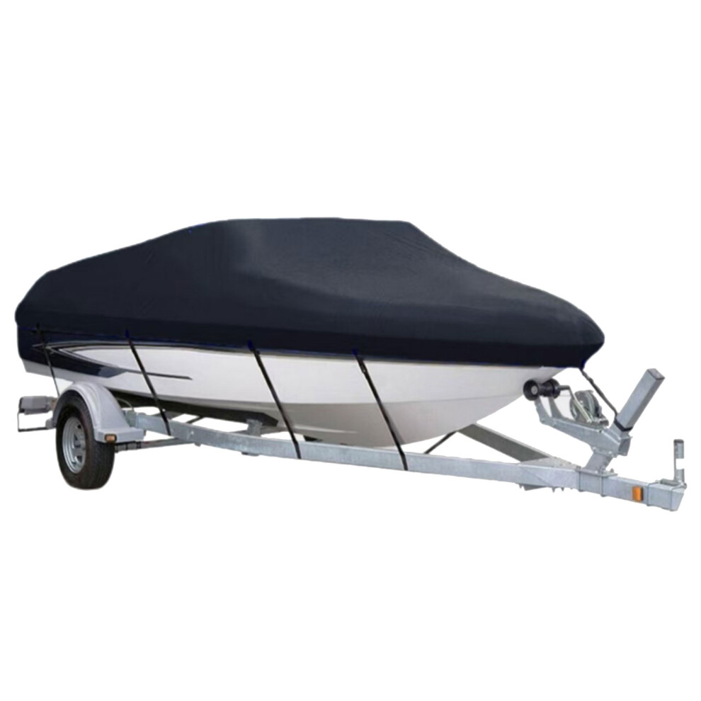Resilient V Style Yacht Cover 210D Polyester Material Fits 11 To 13Ft Boats Black 7754004611689