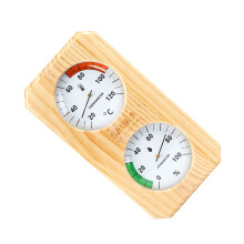 Professional Steam Room Hygrometer Wooden Case Accurate Temperature Reading 120C vertical
