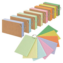 400 Sheets Colored Note Card 3X5Inch Lined Notecards Study Card with Metal Rings