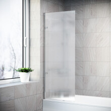 Nes Home 800mm Fluted Bath Screen, Easy Clean Chrome Aluminum and Parts