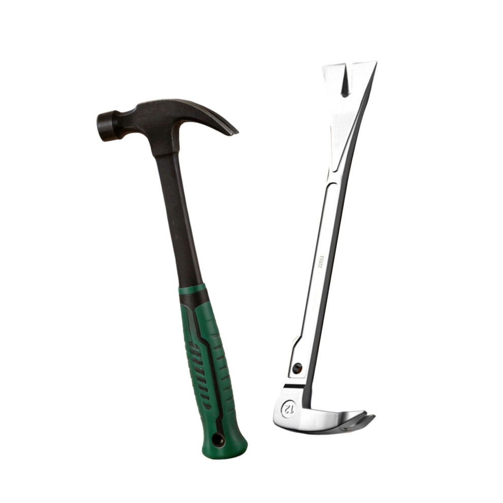 Professional Steel Paws Hammer And Pry Bar Set For Woodworking And Demolitions 12 Inches 7754004589971