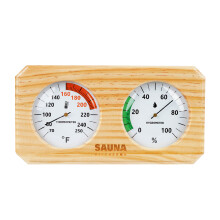 ABS And Wood Sauna Humidness Meter With Large Display For Home Spa Steam 250F horizontal