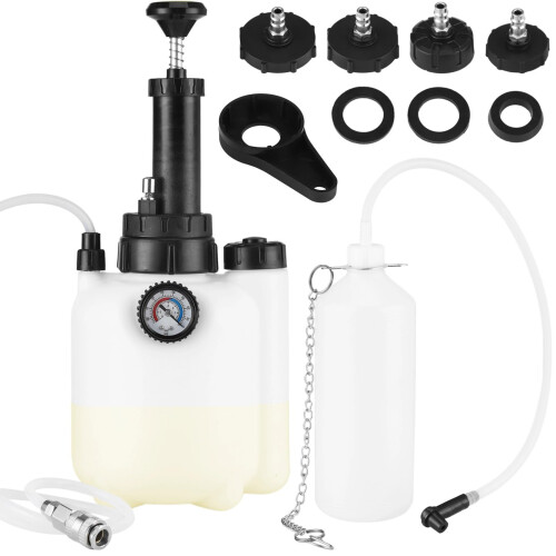 Universal Brake Bleeder Vacuum Pump Set Includes 1L Waste Bottle Multiple Adapter