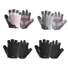 Durability Half Finger Bike Gloves Enhances Grip Sweat Wicking Cycling Gloves Black gray M