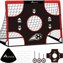 Alivio 3-in-1 Mini Football Goal Post Set for Kids, Foldable Soccer Net & Target Sheet