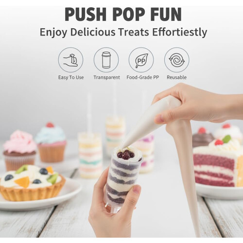 (30pcs, -) Contenedores pastel push pop, plástico reutilizable. 1