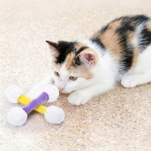 Cotton Swab Plush Cats Toy For Chewing And Teeth Cleaning Cotton Swab Shape Green