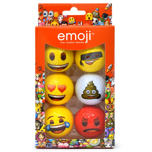 Emoji Emoji Official Novelty Fun Golf Balls - 6 Pack,