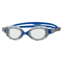 Zoggs Predator Flex Adult Swimming Goggles | Clear Lens, Anti-Fog, UV Protection, Quick-Adjust Strap, Curved 180 Vision | Pool and Open Water