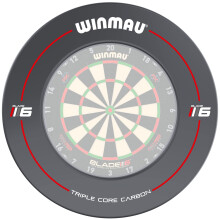 WINMAU Blade 6 Printed Dart Board Surround Ring - Grey - Durable Backboard Wall Protector for Dartboards - Professional Darts Accessories