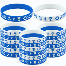 Jidkhfk 20PCS Scotland World Cup Merchandise Scotland Bracelet Silicone Wristbands Flag Bracelet World Cup Sports Event Souvenir Rubber Bracelets sco