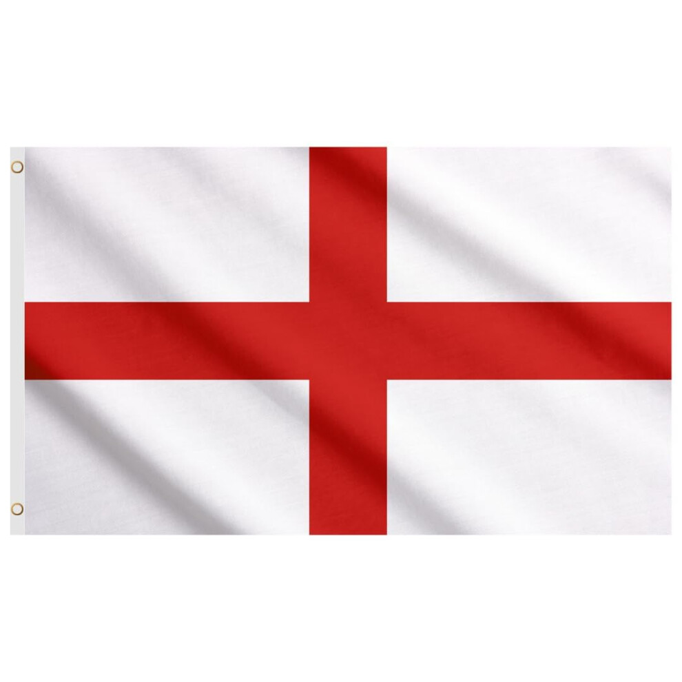 Photos - Football Kit 1x Large St George's Cross Flag England Flag - 5FT x 3FT Double Stitched Premium Quality Polyester English Banner with Metal