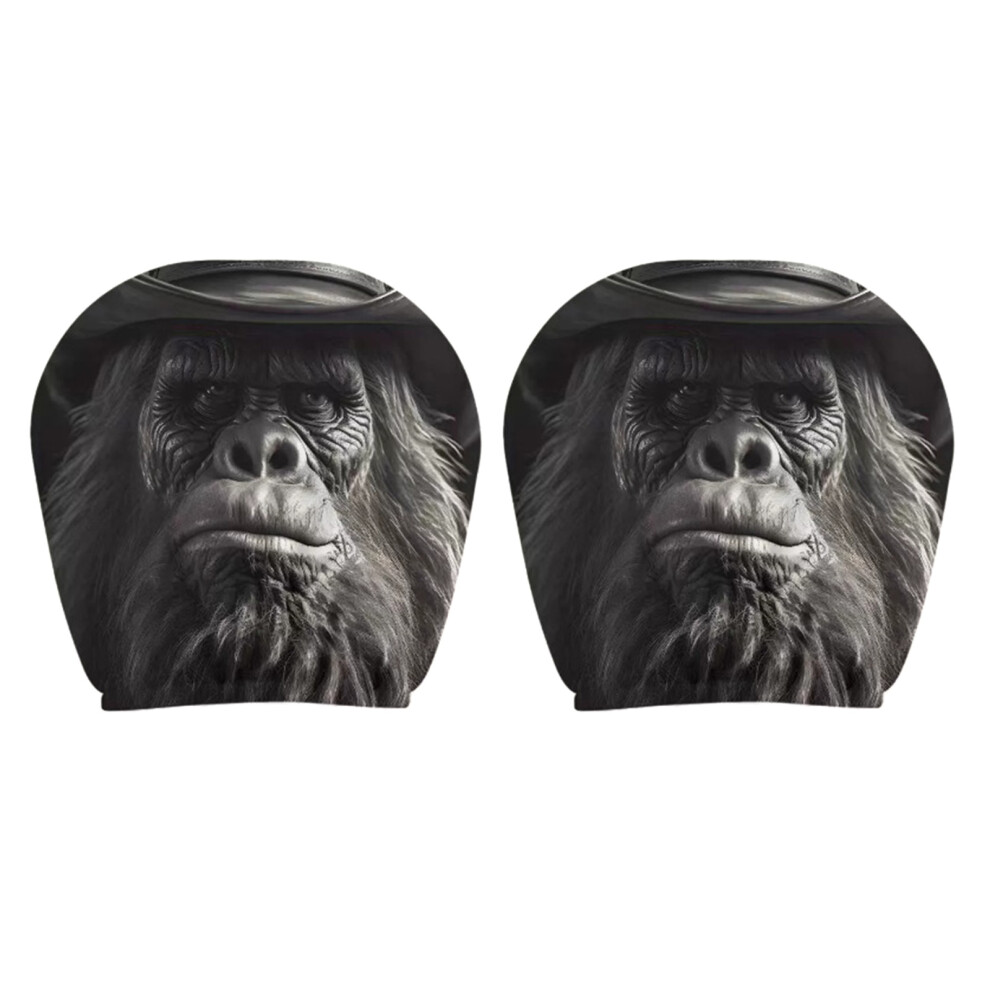 2Pcs Automotive Headrest Protectors With Gorillas Themed Pattern Fit Most Vehicle Type F 7754004620810