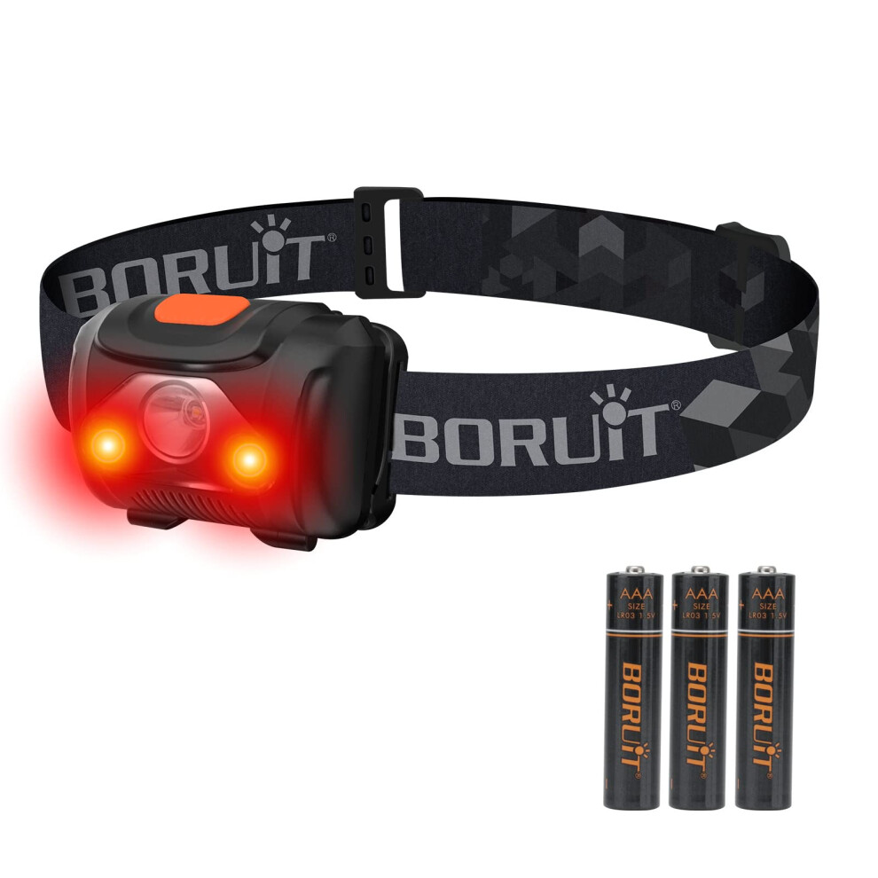 Photos - Flashlight Boruit H09 LED Head Torch, Super Bright Red White Light Headlamp, 4 