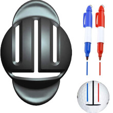 Golf Ball Line Golf Ball Marker Line Triple Track Drawing Tool 2 Color Pens Template Liner Putt Alignment Putt Positioning Marker for Outdoor Golf Tr