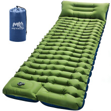 Myxslop Camping Sleeping Pad with Built-in Foot Pump & Pillow, 15.5cm Thick Ultralight Inflatable Sleeping Mat, Compact Camping Mat for Hiking
