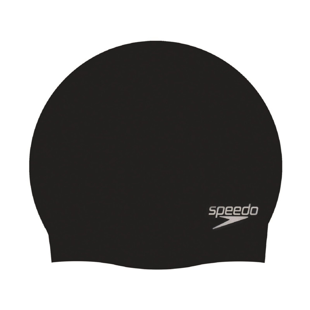 Speedo Unisex-Adult Plain Moulded Silicone Swimming Cap | Swim Essentials | Hair Protection Training Aids
