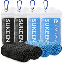 Sukeen 4 Pack Cooling Towel (40" x 12"), Ice Towel, Soft Breathable Microfiber Towel for Yoga, Sports, Running, Gym, Workout, Camping, Fitness
