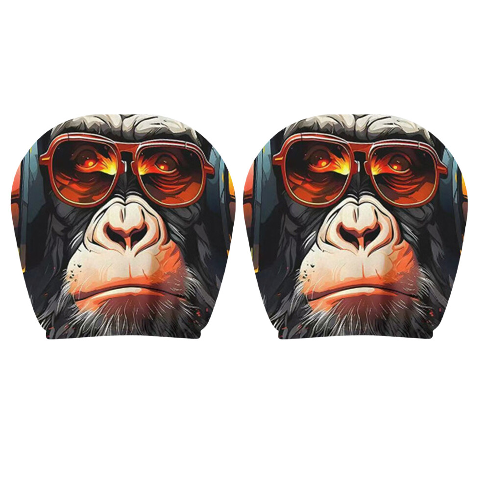 Car Seat Headrest Covers Set Of 2 Funny Gorillas Themed Headrest Protector Type A 7754004620773