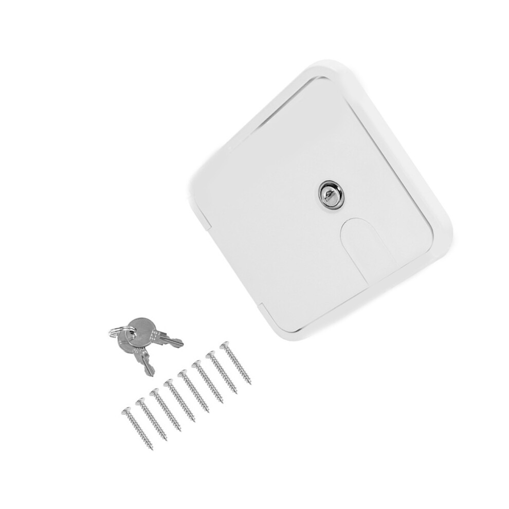 Rvs Cord Storage Hatches With Keys Compartment Door For Electric Power Cable White 7754004634305