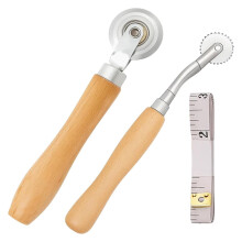 Wooden Handle Perforation Wheel Soft Tape Measure For Clothing Pattern Tailoring