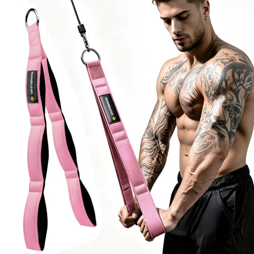 MANUEKLEAR Tricep Rope Cable Attachment Handles, Greater Range of Motion, Tricep Pull Down Rope for Push Downs, Crunches, Facepulls for Professional