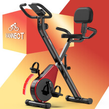 Upgraded Folding Exercise Bike with 16-Level Adjustable Magnetic Resistance, 360LBS Quiet Foldable Indoor Cycling Bike, Fitness Stationary Bike with