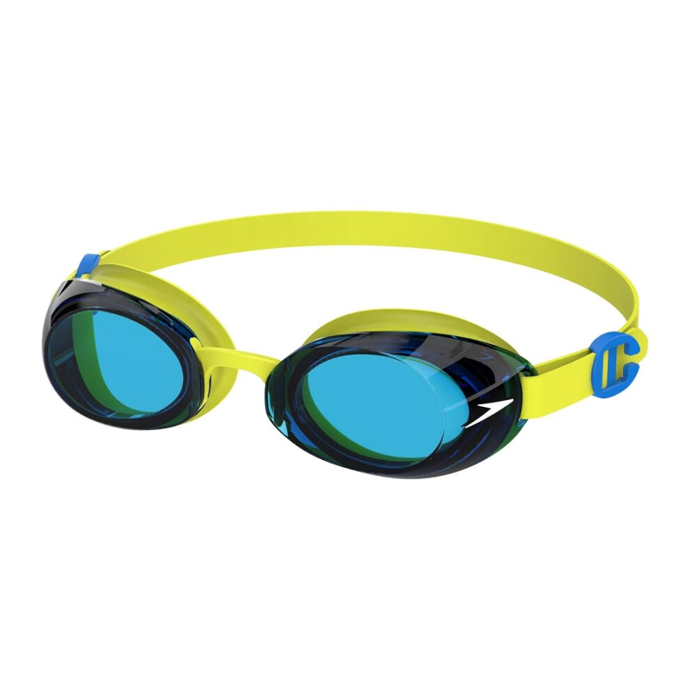 Speedo Unisex Kids Jet 2.0 Swiming Goggles | Enhanced Vision, Empire Yelow/Neon One Size Blue