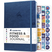 Clever Fox Fitness & Food Journal – Nutrition & Workout Planner for Women & Men – Diet & Gym Exercise Log Book with Calendars, Diet & Training Tra