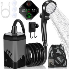 MIAOKE Upgrade Portable Camping Shower, 7800mAh Outdoor Electric Shower Rechargeable Pump with Intelligent Digital Display Temperature Display Shower