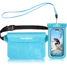 ivoler Waterproof Pouch Bag + Phone Case, Waterproof Case Dry Bag for Beach,Swim,Boating,Kayaking,Hiking,Protect Phone, Camera, Cash, Mp3, Passport,