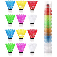 Voarge 12Pcs Nylon Badminton with Great Stability and Durability, Shuttlecocks for Indoor Outdoor Sports Fitness Game Assorted Colors, Random Color