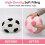 (White, 9.8") Picior sac pluș fotbal 3
