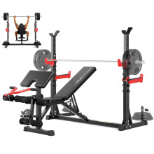 YOLEO 1980LBS Adjustable Weight Bench Set, Workout Bench with Squat Rack, Leg Extension, Preacher Curl, Bench Press with Safety Bar Catches, Weight B