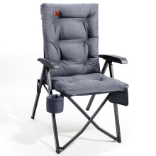 EVER ADVANCED Luxury Camping Chairs for Adults Heavy Duty Loadable 150kg High Back Oversized Folding Garden Chair Padded 6cm Comfy with Cup Holder Si