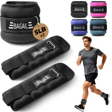 BAGAIL Ankle and Wrist Weights Set (2.27kg x 2) - Arm & Leg Weights for Men and Women - Adjustable Size, Secure Fit and Sleek Design for Walking, Run