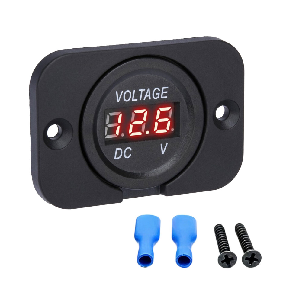 Led Voltage Display Meter Voltmeter Battery Monitor Suitable For 12V 24V Vehicle Red 7754004636620